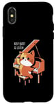 Coque pour iPhone X/XS Keep Quiet And Listen – Chat pianiste amusant disant amateur de piano