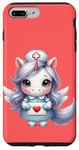 Coque pour iPhone 7 Plus/8 Plus Valentine Unicorn Caring Nurse Love Healthcare Poney magique