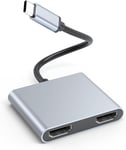 NÖRDIC USB-C adapter till dubbla HDMI skärmar, 4K 60Hz, Windows, MacOS, Android