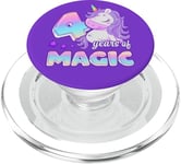 Birthday Girl 4 Year Old, Unicorn 4 Years of Magic Birthday PopSockets PopGrip for MagSafe