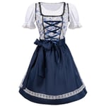 Mub- New Oktoberfest Costume Party Dress Cosplay Maid Dress V-neck Beer Dress Costume for The Holiday Party Dance Show Blue XL