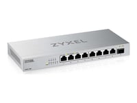 Zyxel Xmg-100 Series Xmg-108 - Switch - Ustyrt - Ikke-Styrt - 8 X 100/1000/2.5G + 1 X Gigabit Sfp / 10 Gigabit Sfp+ - Stasjonær, Veggmonterbar