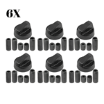 6X BELLING BEKO Oven Cooker Black Hob Flame Burner Hotplate Control Switch Knobs