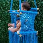 Hamac bébé macramé celeste