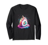 Cute Unicorn Sushi Whimsical Rainbow Sushi Roll Art Design Long Sleeve T-Shirt