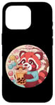 Coque pour iPhone 16 Pro Roter Kawaii Panda avec Bubble Tea