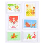 Stickers de Noël "6 Timbres" 10x12cm Multicolore