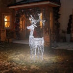 Christmas Reindeer Rope Light LED Pre-Lit Garden Crystal Decoration Xmas 120cm