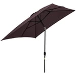 3x2m Patio Parasol Canopy Tilt Crank 6 Ribs Sun Shade Garden