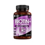 Biotin Hair Growth Vitamins 12000mcg 365 tablets - Enriched with Zinc & Selenium