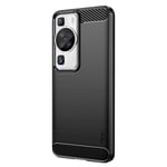 Huawei P60 Pro Mofi Brushed Carbon Fiber Fleksibelt Plast Deksel - Svart