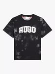 HUGO Kids' Logo Tie Dye T-Shirt, Black/Grey