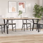 vidaXL Dining Table Y-Frame 200x100x75 cm Solid Wood Pine and Steel