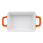 Baking Serving Dish Oven to Table Ceramic Mini Stoneware Rectangular Tray Orange