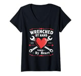 Womens DIY Auto Mechanic Car Repair Garage Life Hands-On Enthusiast V-Neck T-Shirt