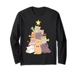 Cat Lover Xmas Holiday Funny Cat Christmas Tree Long Sleeve T-Shirt