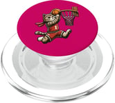 Belle idée cadeau design drôle chat qui fait du basketball PopSockets PopGrip pour MagSafe