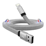 Magtame Magnetic iPhone Charger Cord, 1M Coiled USB A to Lightning Cable Braided iPhone Charging Cable, MFi Certified Compatible with iPhone 14 13 13Pro 12 11 Max XS XR X Plus SE Flat Shape