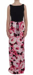 Dolce & Gabbana Robe Rose Imprimé Floral Long Maxi Fourreau IT42/US8/M