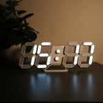 Horloge Murale Digitale LED 3D Petit Réveil Télécommande 22.5CM 12/24 Heure Temperature Date Affichage Temps Mémoire Fonction Snooze Veilleuse