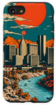 Coque pour iPhone SE (2020) / 7 / 8 Reno Nevada Vintage Comic Skyline Design graphique