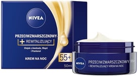 Nivea Anti Wrinkle + Revitalizing Night Cream -yövoide ikääntymisen merkkejä vastaan, 55+, 50 ml