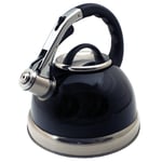 Whistling Kettle 3.5L Stovetop Black Stainless Steel Gas Electric Induction Hobs