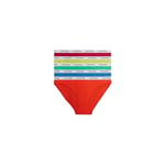 Calvin Klein Slip Femme Lot De 5 Bikini Coton Stretch, Multicolore (Pride Combo), XS