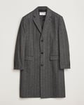 Filippa K Relaxed Wool Crombie Coat Grey Herringbone