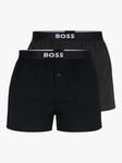 BOSS Cotton Boxers, Pack of 2, Multi Black