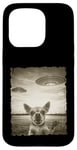 Coque pour iPhone 15 Pro Chihuahua Chien Selfie Vieux Téléphone Photo Drôle Observation OVNI