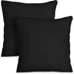 Utopia Bedding Lot de 2 Coussins décoratifs d'intérieur pour lit et canapé - Noir - 45,7 x 45,7 cm