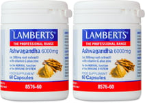 Lamberts Ashwagandha with Vitamin C Plus Zinc Complex 60 Capsules X 2