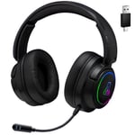 The G-Lab - Korp Iridium - Casque Gaming sans Fil 2.4GHz & Bluetooth, Audio Haute Qualité, Micro Détachable, Autonomie 45H, RGB, Oreillettes Similicuir - Casque Gaming PS5,PS4,PC, Android, iOS – New