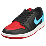 Nike Air Jordan 1 Retro Low Og Womens Fashion Trainers in Black Blue Red - 6 UK