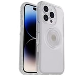 OtterBox iPhone 14 Pro Max (ONLY) Otter + Pop Symmetry Series Clear Case - CLEAR, integrated PopSockets PopGrip, slim, pocket-friendly, raised edges protect camera & screen