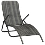 Vidaxl Chaise Longue Pliable Résine Tressée Gris