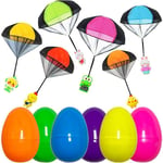 6 Pack Easter Eggs with Easter Parachute Toys Throwing Toy for Kids Boys1995