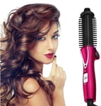 Hot Hair Brush Ionic Curling Iron Tangle-Free Tourmaline Ceramic Wand Folding