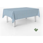 ECOMMERC3 Nappe Anti-Taches Vichy pour Table rectangulaire Taille 140 cm - Nappe Vichy au Toucher Extra Douce et imperméable, Couleur Bleue, Bleu