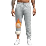 Pantalon Polaire Homme Jogging Hiver Chaud Thermique Coton Sport Pantalons Ample Large Grande Taille Bas de Survêtement Homme XXL Legging Gris Clair