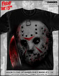 Friday the 13th Jason Up Close Airbrushed Mask Horror Movie Mens Shirt 72-150