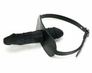 Rimba Black Genuine Leather Penis Gag Face Strap On Dildo Bondage BDSM Sex Toy