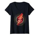 Womens The Flash Movie Multi Text Logo V-Neck T-Shirt