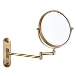 HGXC Swivel Double Sided Magnifying Mirror Normal + 10X Magnification Extendable Folding Round Shape Bathroom Mirror