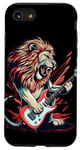 Coque pour iPhone SE (2020) / 7 / 8 Costume de lion à bascule avec guitare électrique