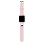 Karl Lagerfeld Apple Watch 42/44/45mm/Apple Watch Ultra Ranneke Choupette Vaaleanpunainen