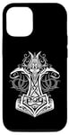 Coque pour iPhone 15 Thor Hammer Mjolnir Viking Symbole du dieu du tonnerre