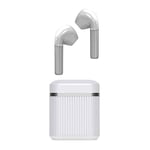 Ecouteur Oreillette Earbox Bluetooth sans Fil Rechargeable Chargeur Induction Blanc Compatible Smartphone