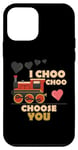 Coque pour iPhone 12 mini I Choo Choo Choose You Train Lover Cœur Saint-Valentin